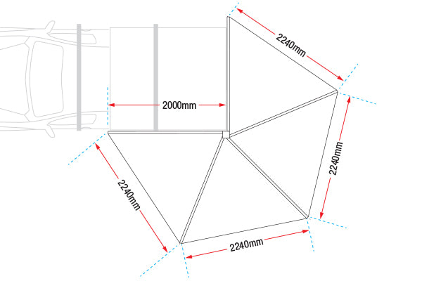 Ironman 4x4 Deltawing 270° Awning - Left