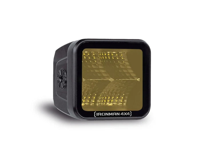 Ironman 4x4 40W Bright LED Cube Light - Flood Beam / Amber Lens (Single Unit)
