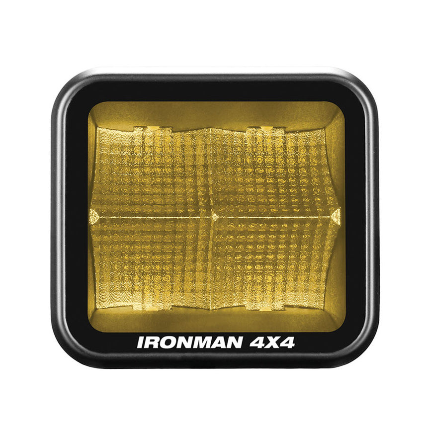 Ironman 4x4 40W Bright LED Cube Light - Flood Beam / Amber Lens (Single Unit)