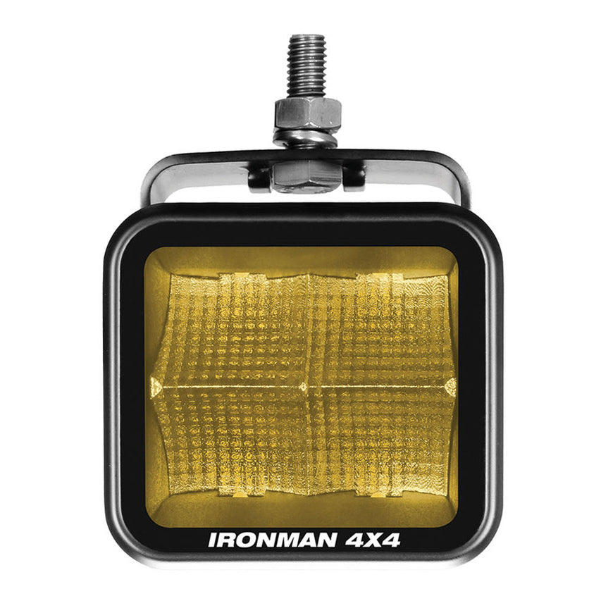 Ironman 4x4 40W Bright LED Cube Light - Flood Beam / Amber Lens (Single Unit)
