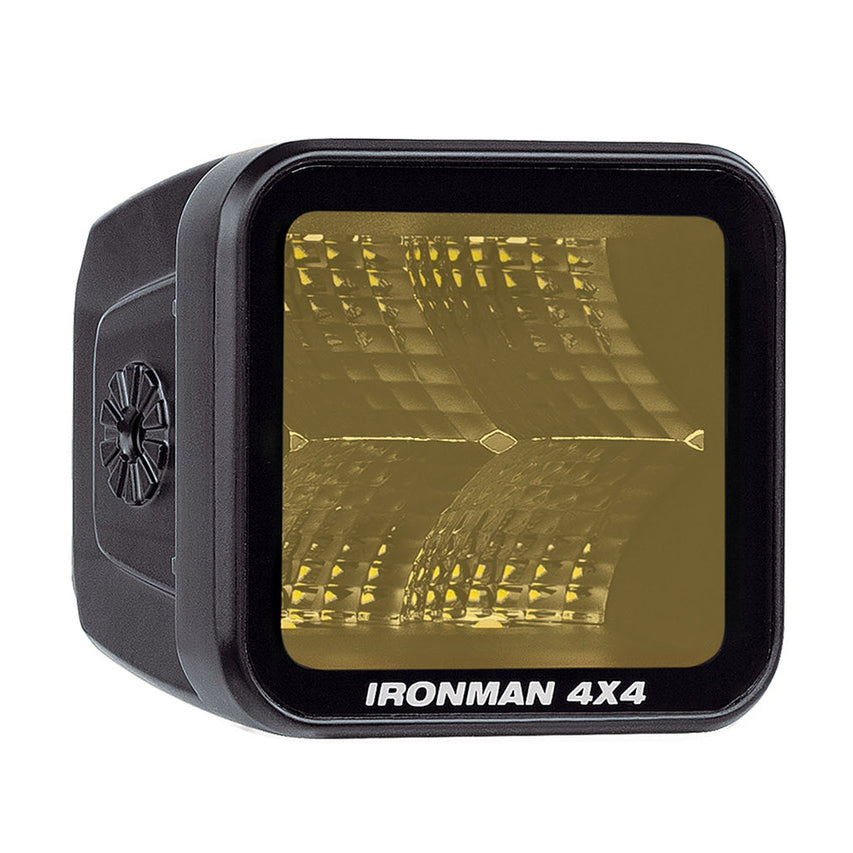Ironman 4x4 40W Bright LED Cube Light - Flood Beam / Amber Lens (Single Unit)
