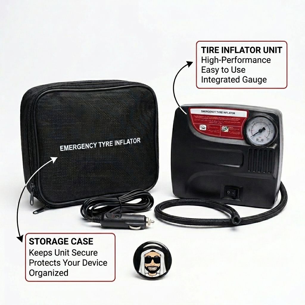 Mini Emergency Air Compressor Tyre Inflator Pump (Universal)
