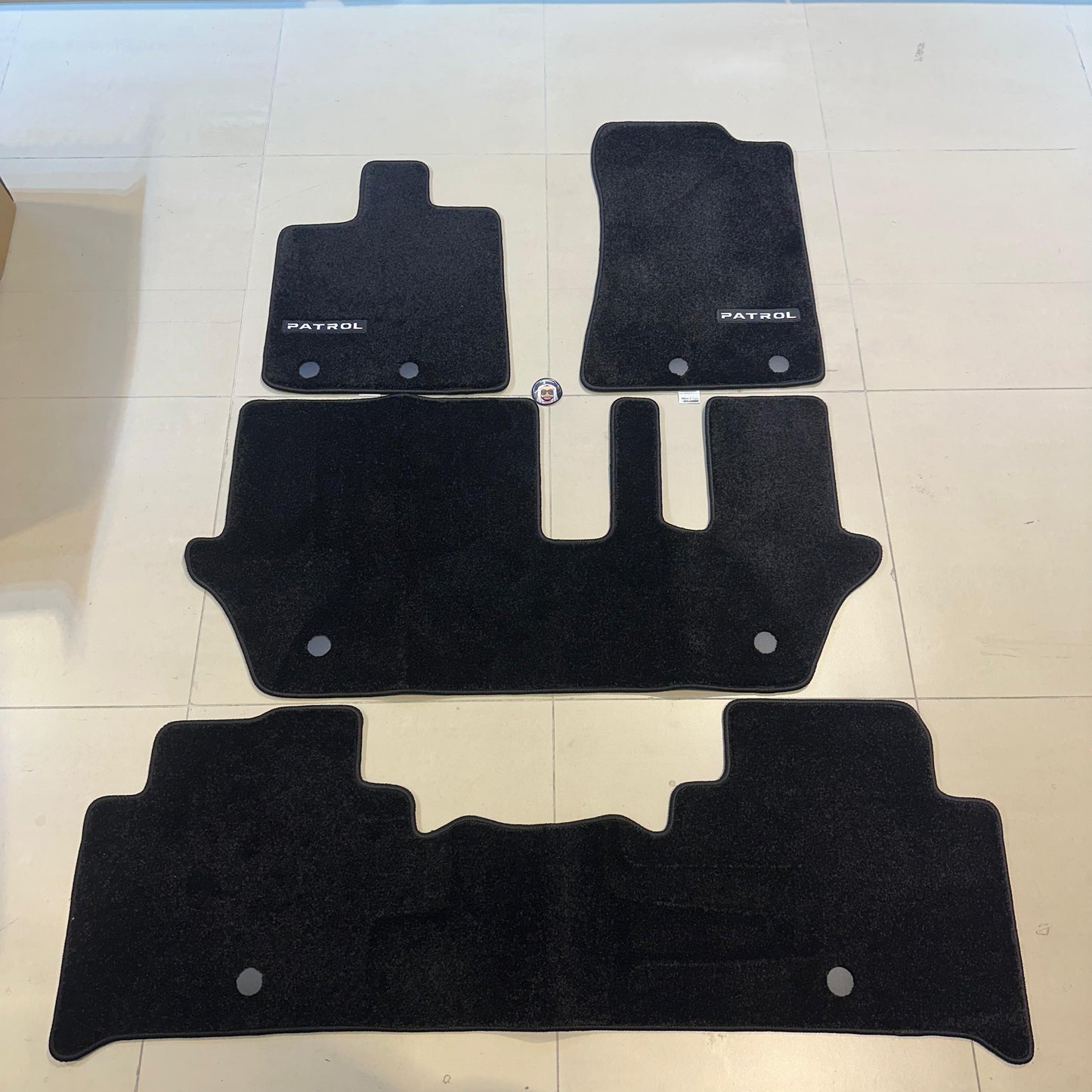 Nissan Patrol Y63 Luxury Black Floor Mats with Logo (4 Pieces)