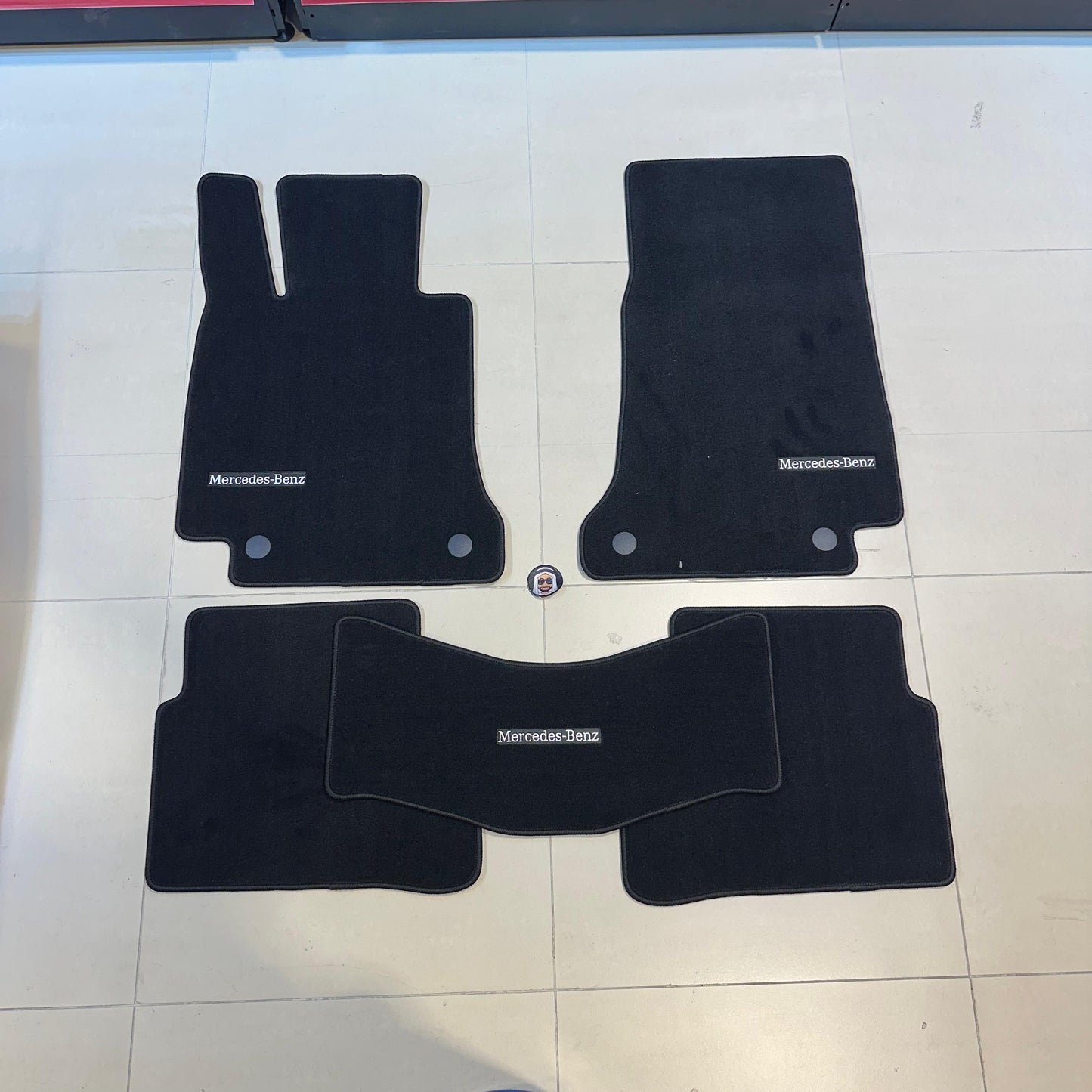 Mercedes C Class W205 2014-2021 Luxury Black Floor Mats with Mercedes-Benz Logo