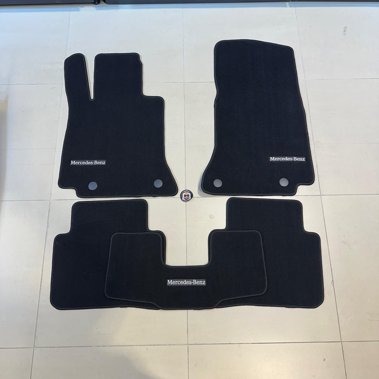 Mercedes C Class W206 2022+ Luxury Black Floor Mats with Mercedes-Benz Logo