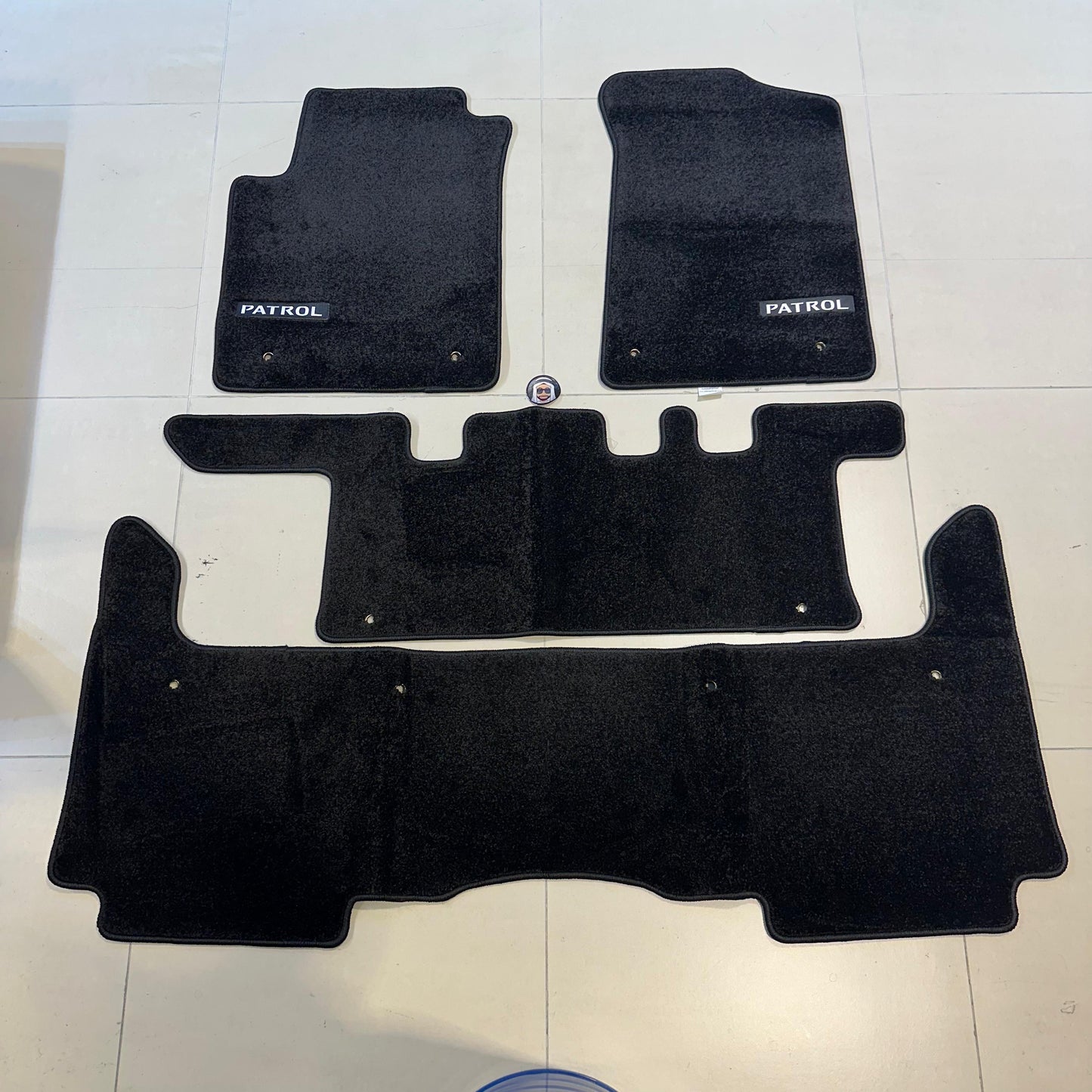 Nissan Patrol Y62 Luxury Black Floor Mats with Logo