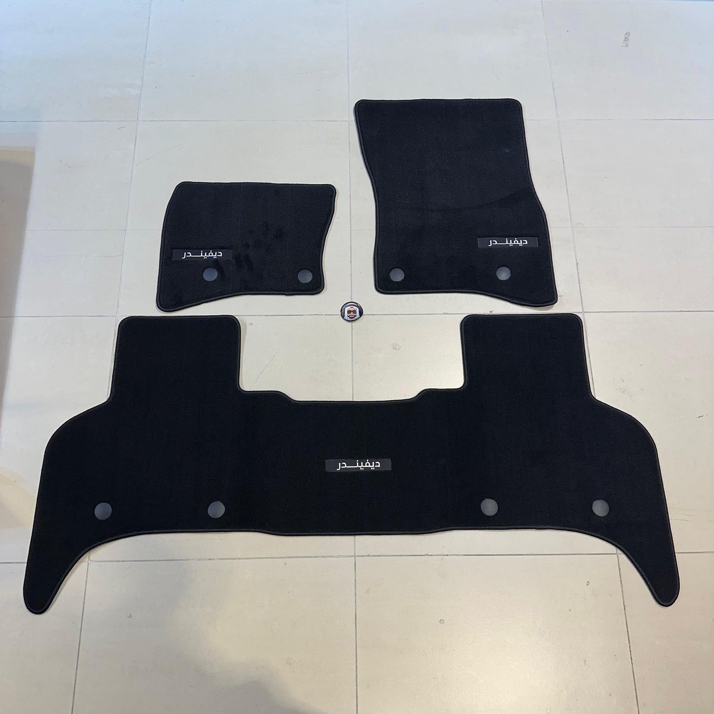 Defender 110 130 Luxury Black Floor Mats with Arabic Logo