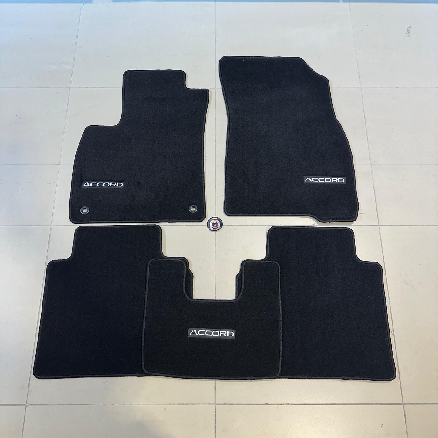 Honda Accord 2023+ Luxury Black Floor Mats with Logo