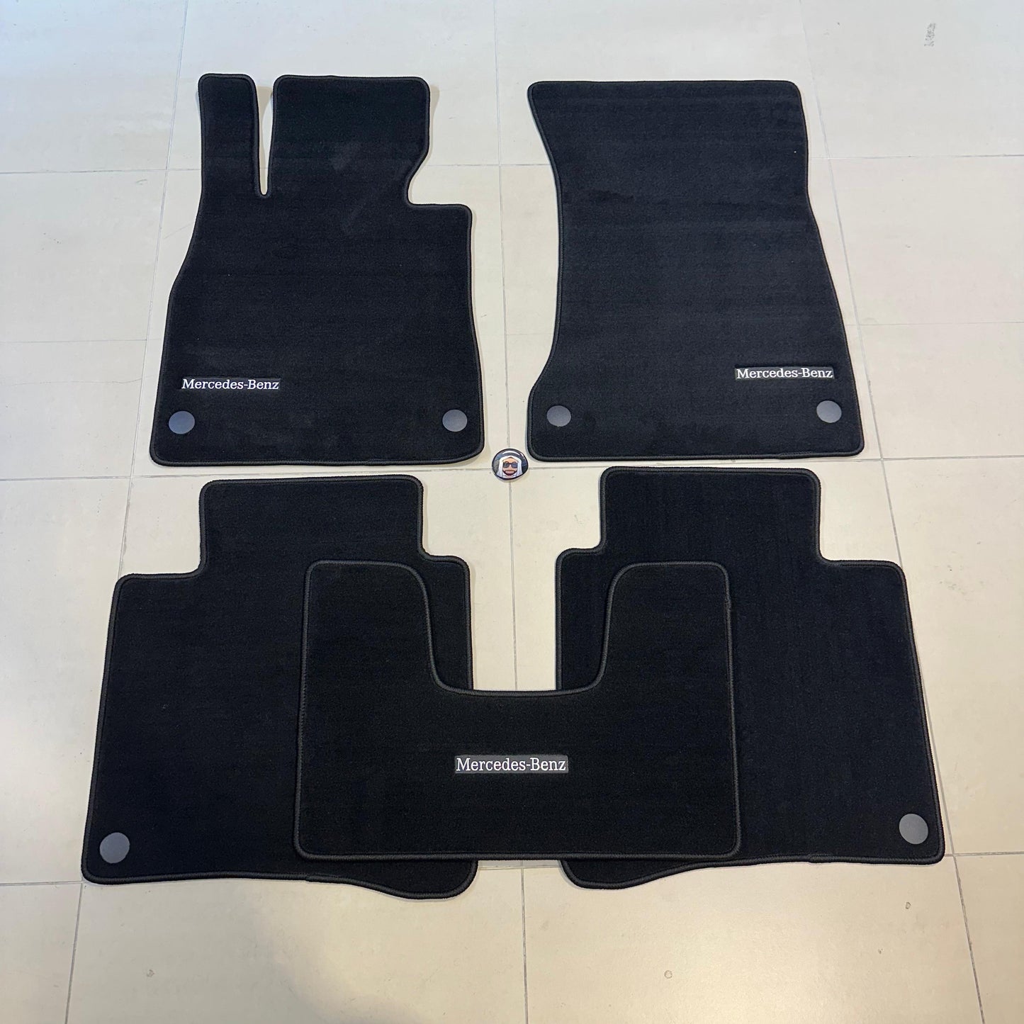 Mercedes S Class W222 Long 2014-2020 Luxury Black Floor Mats with Mercedes-Benz Logo