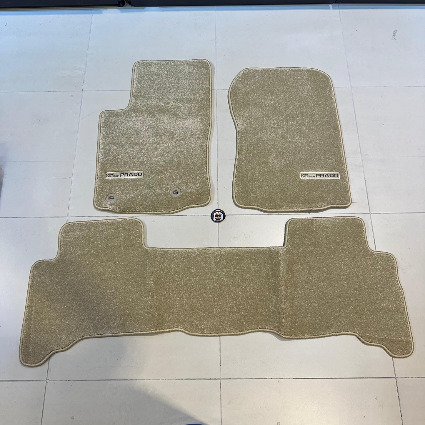 Toyota Prado 2010-2023 Luxury Beige Floor Mats with Logo