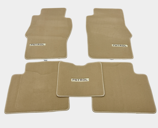 Nissan Patrol Y61 GU Luxury Beige Floor Mats with PATROL Logo (5 pieces)