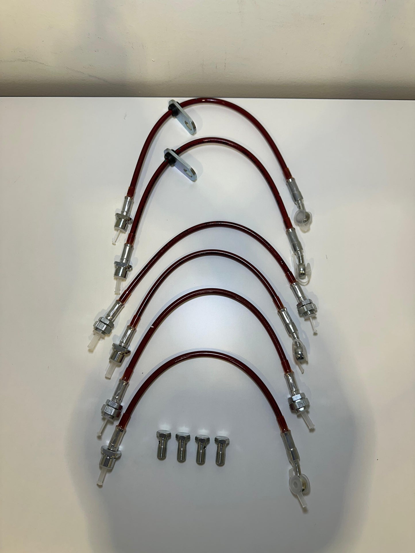 Toyota Lexus Stainless Steel Red Brake Hose Kit by PowerStop BH00402