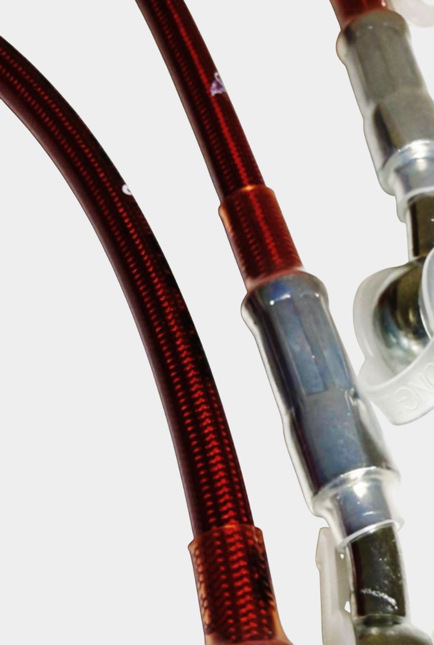 Toyota Lexus Stainless Steel Red Brake Hose Kit by PowerStop BH00402