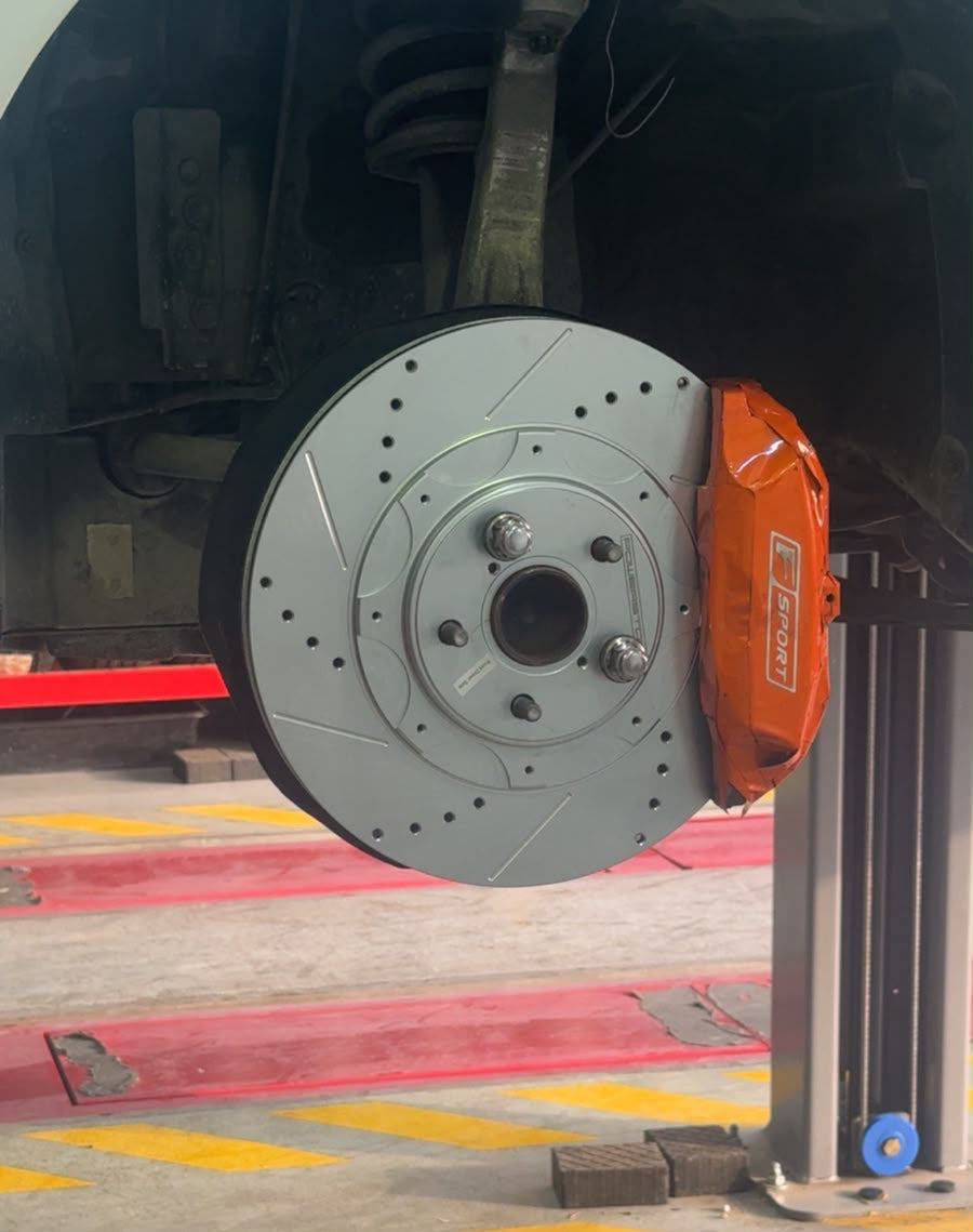 Front 356x30mm Drilled Slotted Brake Disc Rotors PowerStop Evolution JBR1900-JBR1901