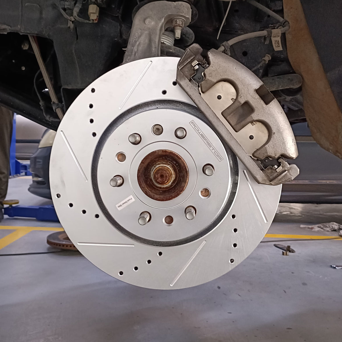 Front 378mm Drilled Slotted Brake Disc Rotors PowerStop Evolution AR83107XPR