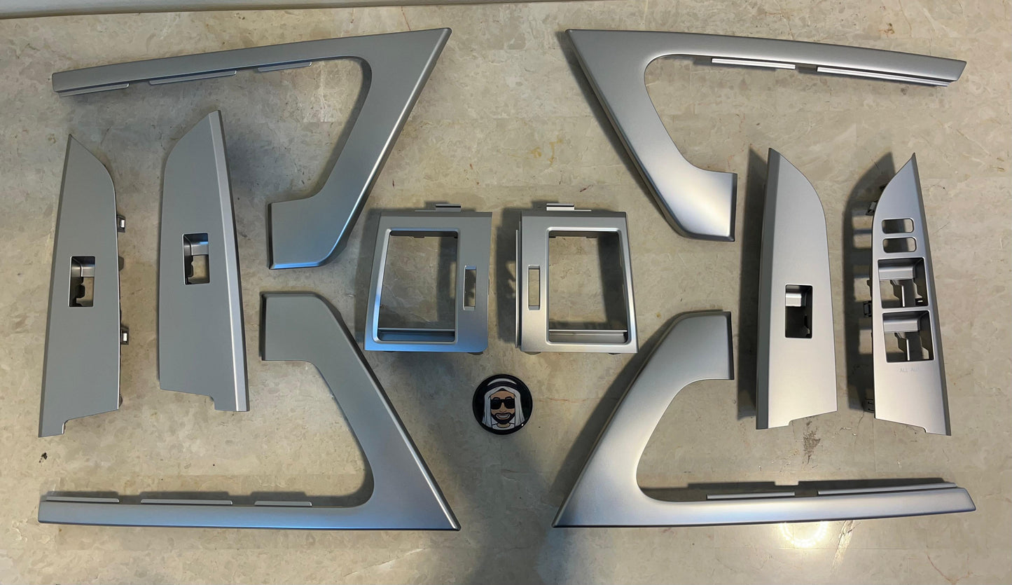 Silver Interior Dash Trim Kit for Toyota Land Cruiser LC200