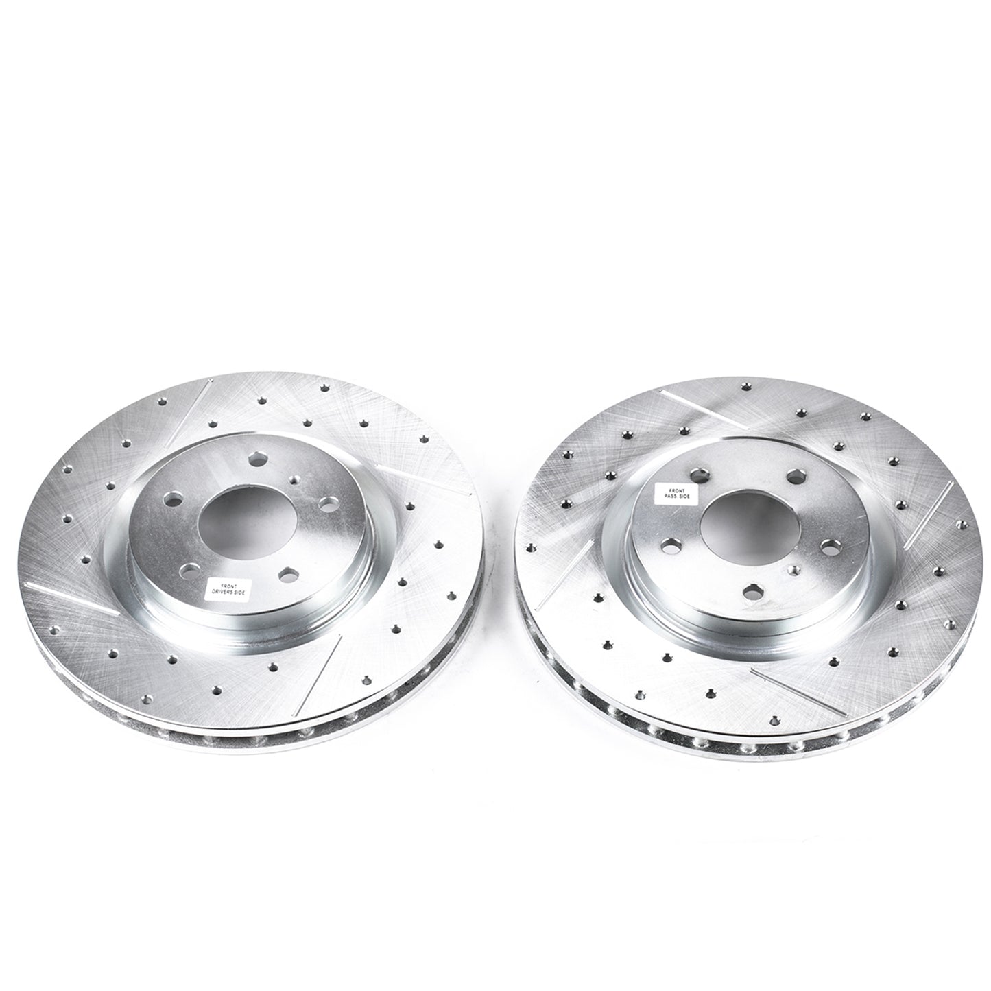 Nissan 350Z (4-piston) - 324mm Front Drilled and Slotted Brake Disc Rotors by PowerStop Evolution (Infiniti G35) (JBR1107XPR)