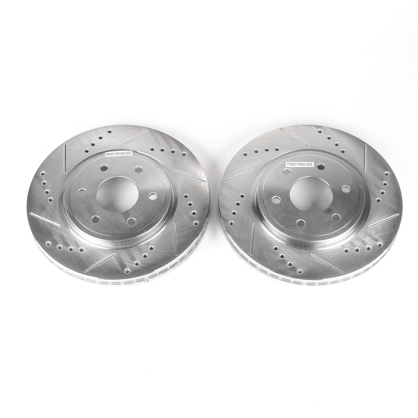 Nissan Pathfinder XTerra - Front Drilled and Slotted Brake Disc Rotors by PowerStop Evolution (Frontier Suzuki Equator) (JBR1124XPR)