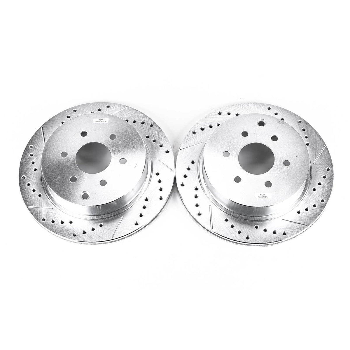 Rear 308x18mm Drilled Slotted Brake Rotors PowerStop Evolution JBR1125XPR