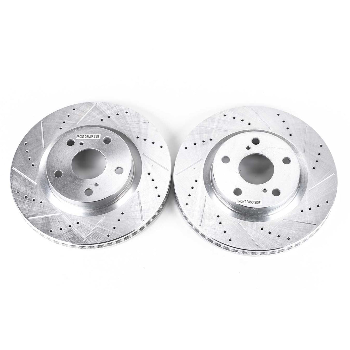 Toyota Lexus - Front Drilled and Slotted Brake Disc Rotors by PowerStop Evolution (RAV4 Camry Avalon ES350h GCC USA) (JBR1127XPR)