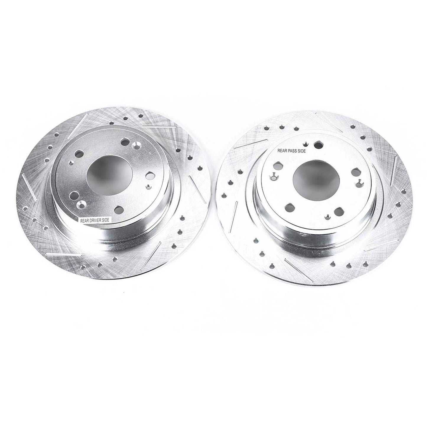 Honda 282x22mm Rear Drilled and Slotted Brake Disc Rotors by PowerStop Evolution JBR1167XPR