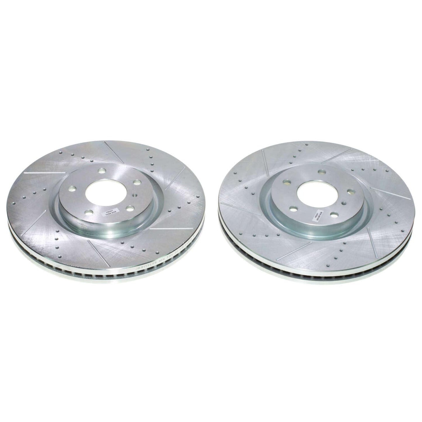 Infiniti - 330mm Front Drilled and Slotted Brake Disc Rotors by PowerStop Evolution (G35 G37 Coupe Convertible Q60) (JBR1195XPR)
