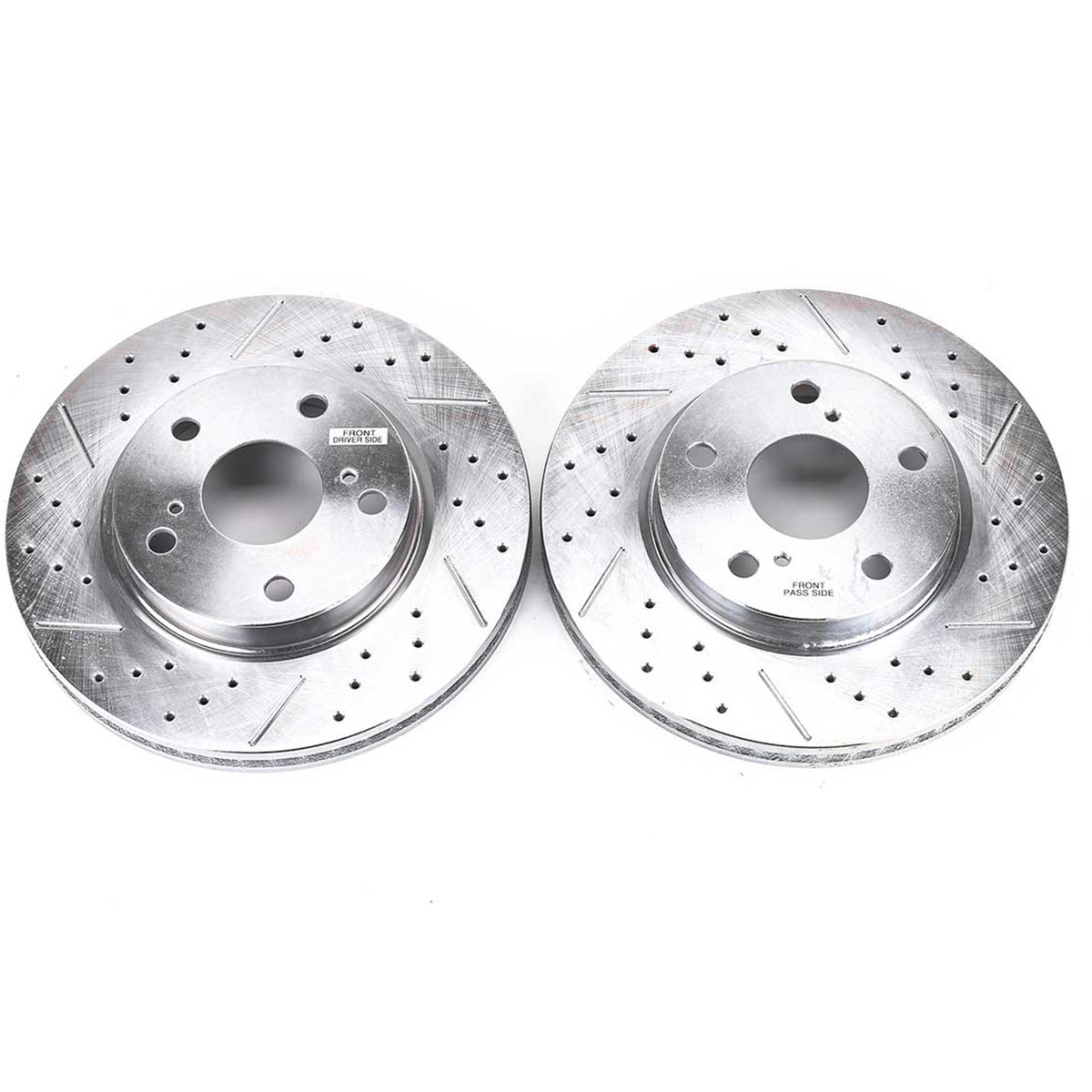 Front 275x25mm Drilled Slotted Brake Rotors PowerStop Evolution JBR1303XPR