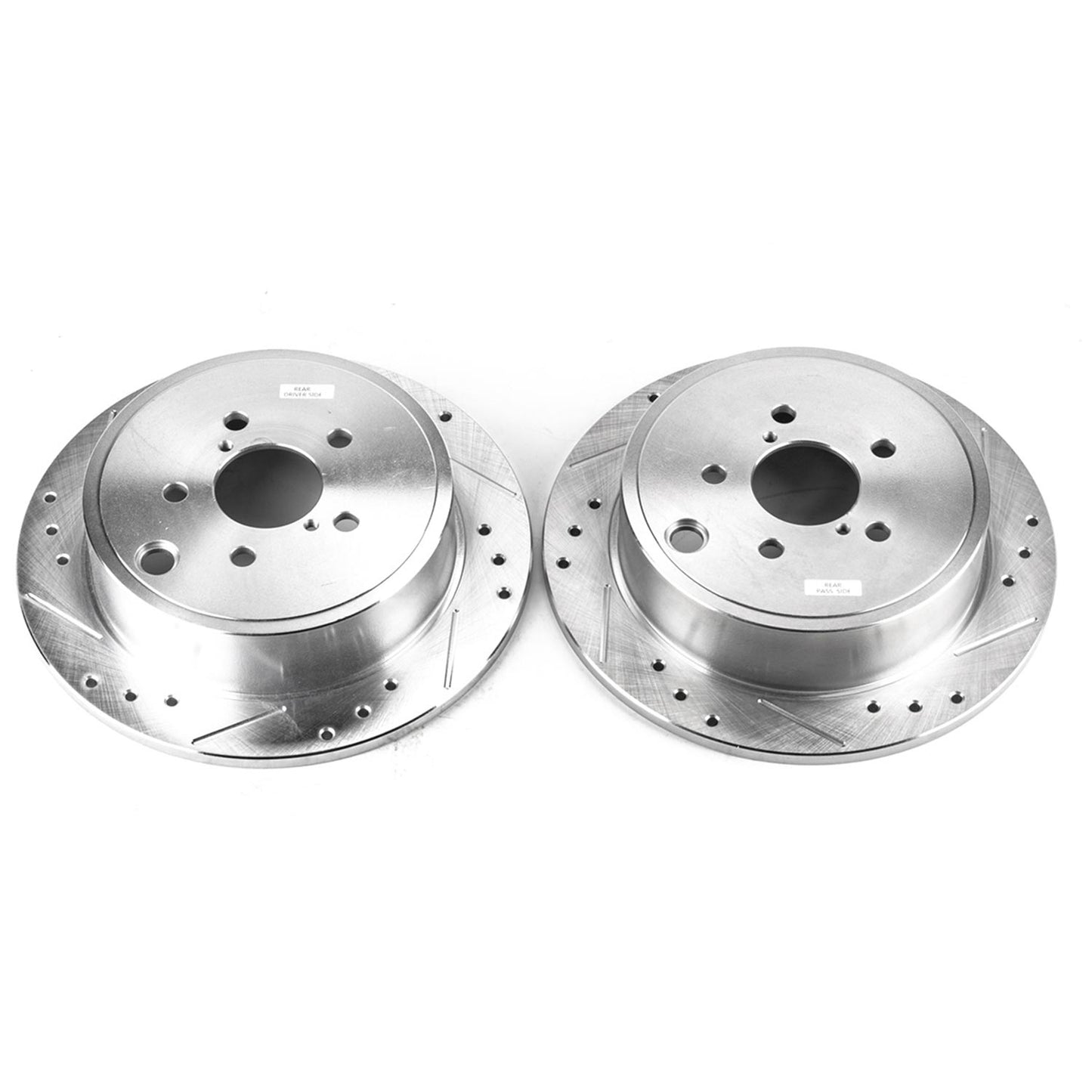 Subaru Toyota 286x10mm Rear Drilled and Slotted Brake Disc Rotors by PowerStop Evolution JBR1365XPR