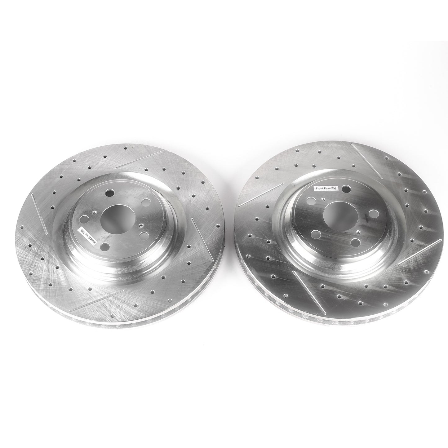 Front 380mm Drilled Slotted Brake Disc Rotors PowerStop Evolution JBR1377-JBR1378