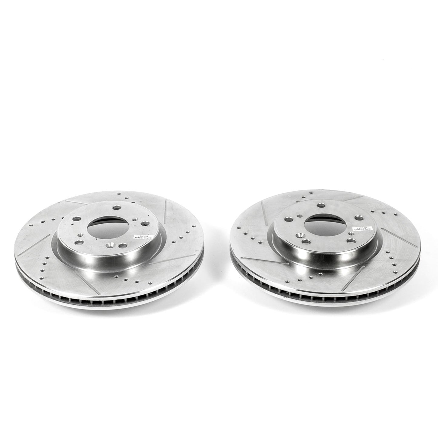 Honda 293x25mm Front Drilled and Slotted Brake Disc Rotors by PowerStop Evolution JBR1571XPR