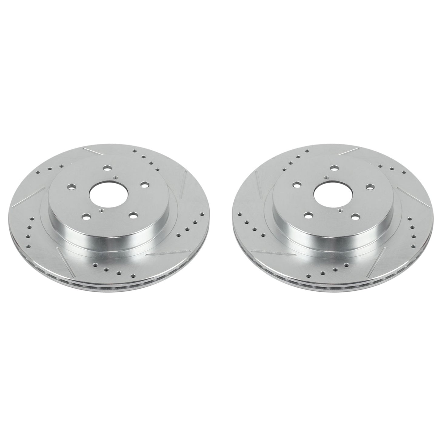 Rear Drilled and Slotted Brake Disc Rotors by PowerStop Evolution JBR1718XPR
