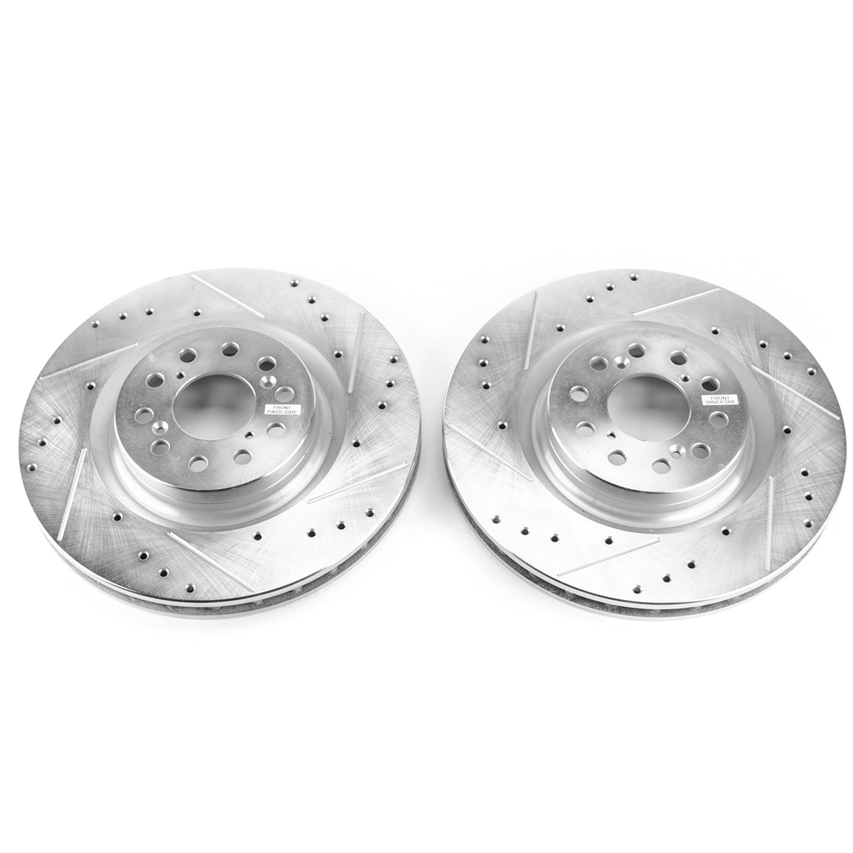 Front 350x32mm Drilled Slotted Brake Rotors PowerStop Evolution JBR1748XPR