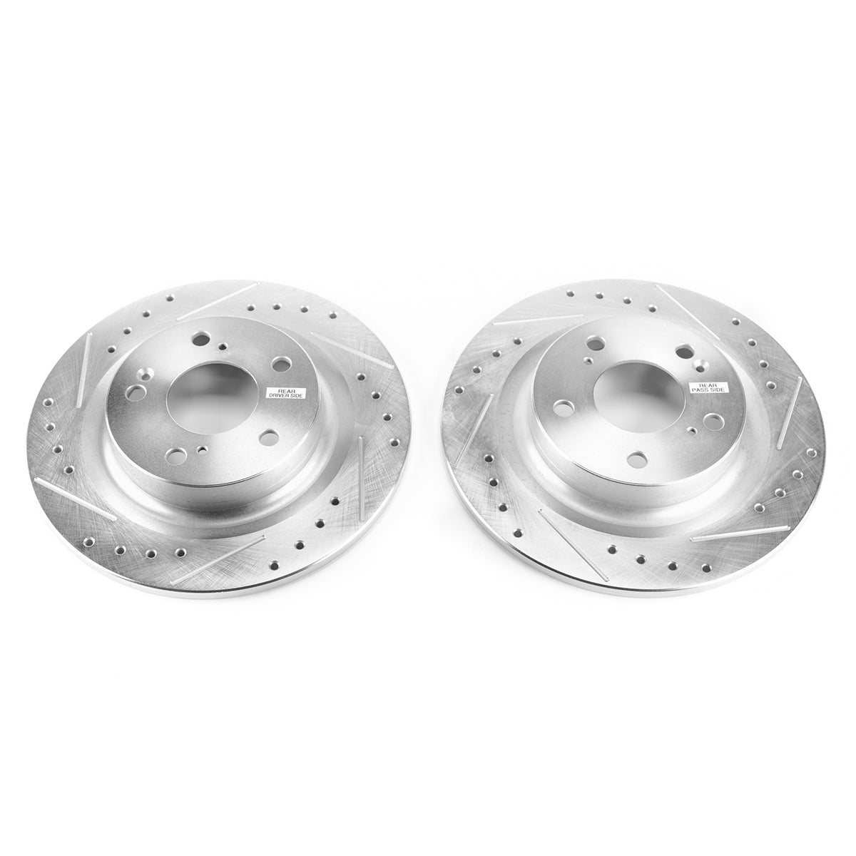 Rear 305x11mm Drilled Slotted Brake Rotors PowerStop Evolution JBR1749XPR