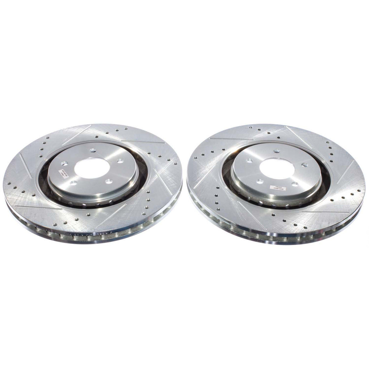 Front 350x30mm Drilled Slotted Brake Rotors PowerStop Evolution JBR1924XPR