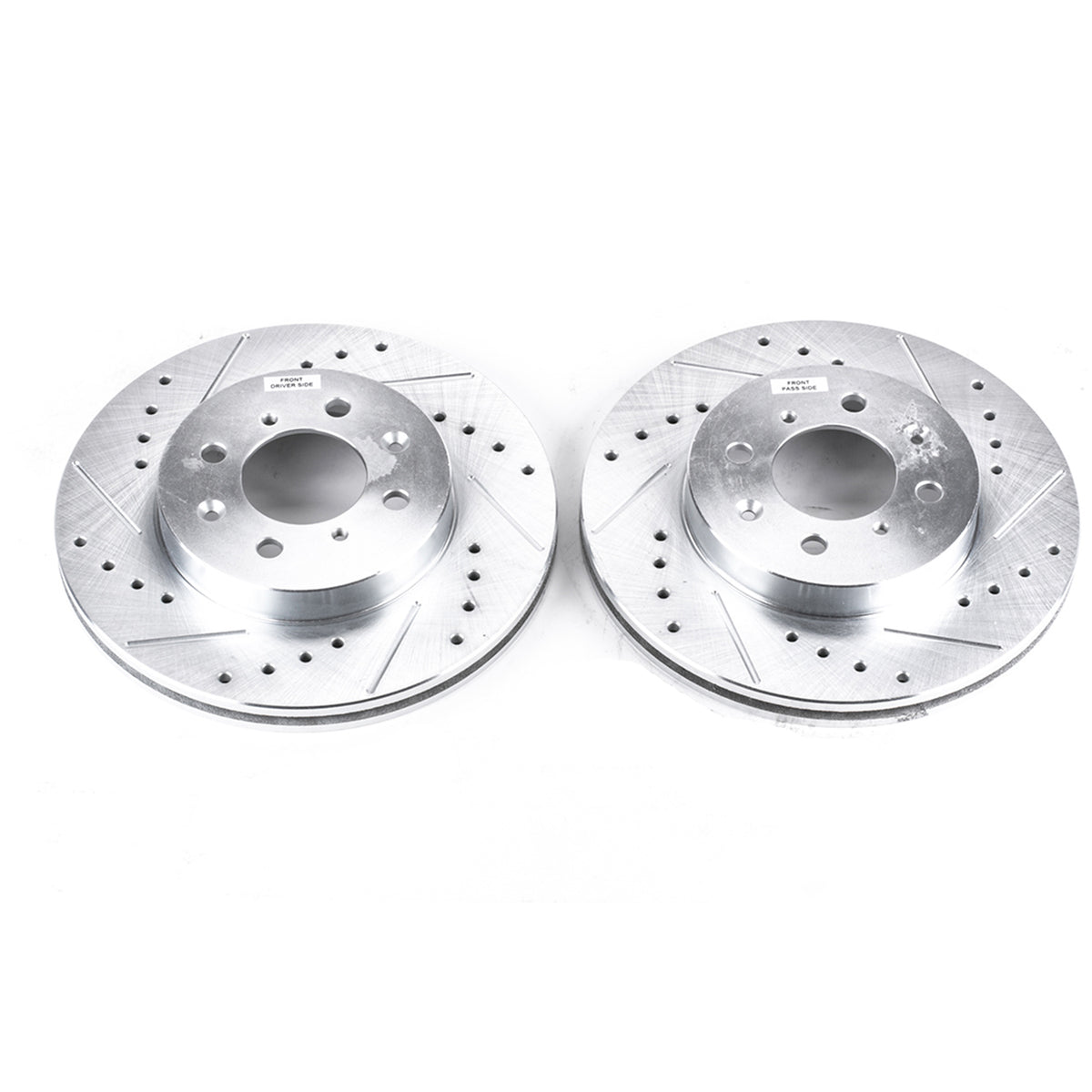 Front 262x21mm Drilled Slotted Brake Rotors PowerStop Evolution JBR522XPR