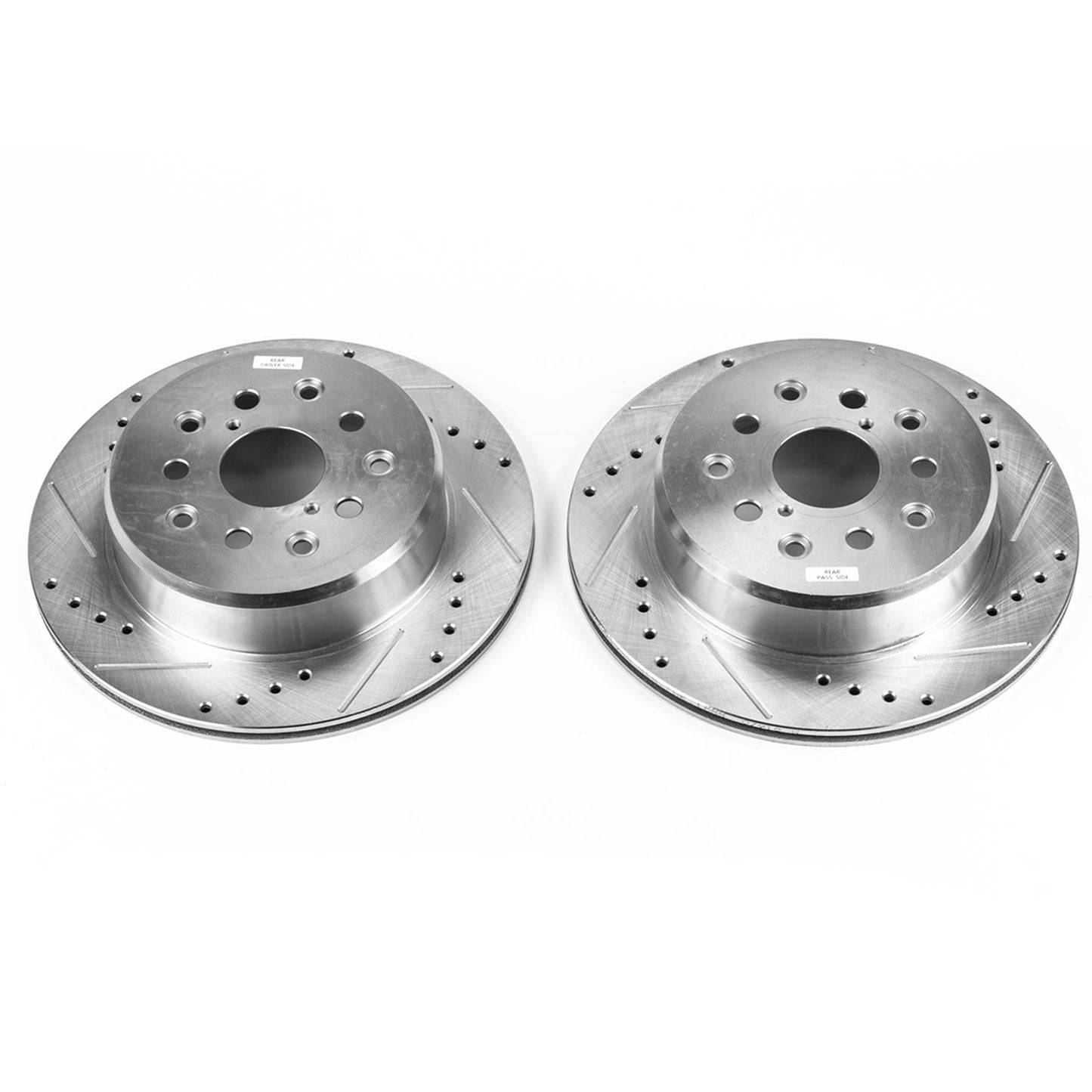 Toyota Lexus 307x16mm Rear Drilled and Slotted Brake Disc Rotors by PowerStop Evolution JBR717XPR