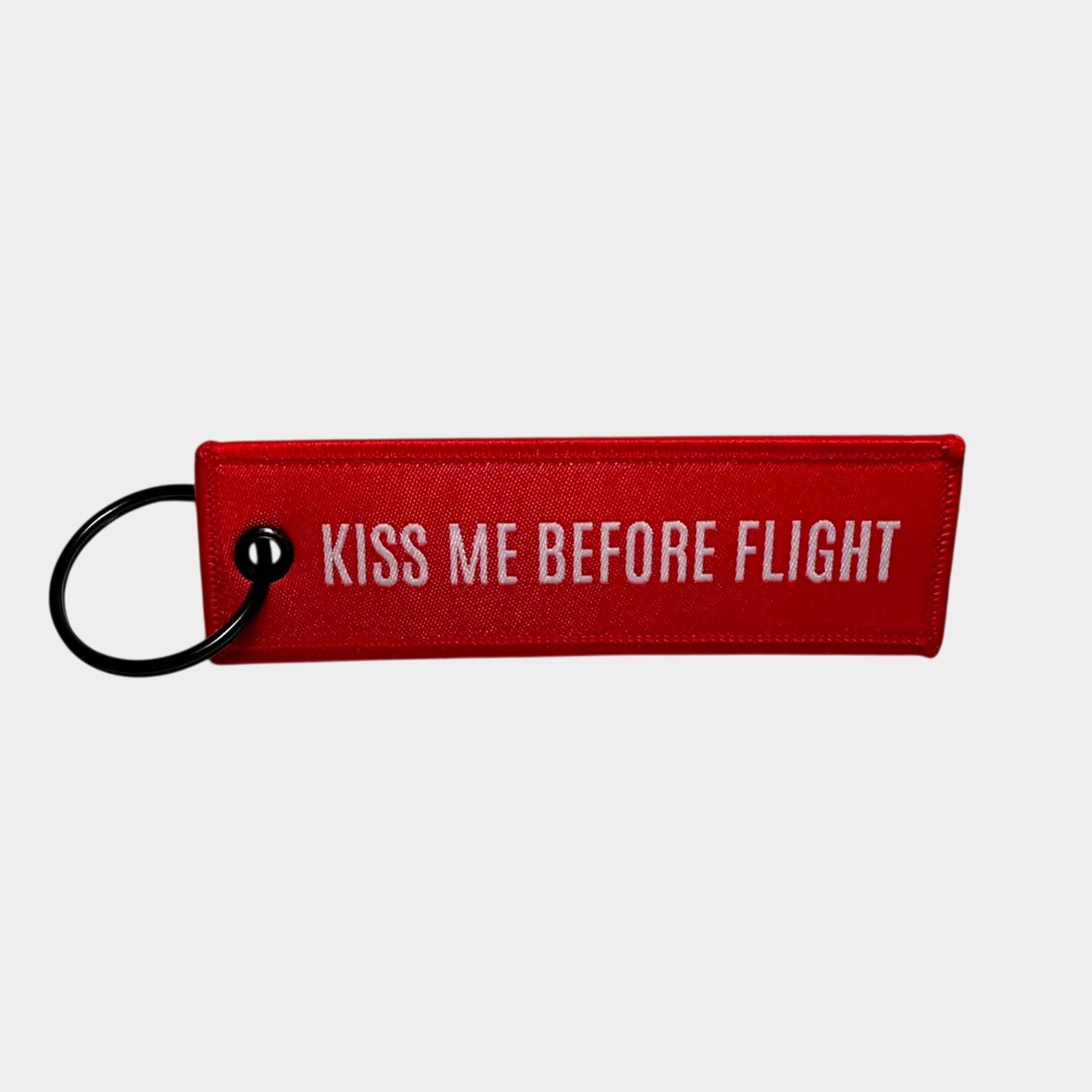 Kiss Me Before Flight Red Key Chain