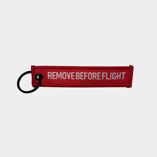 Remove Before Flight Red Key Chain