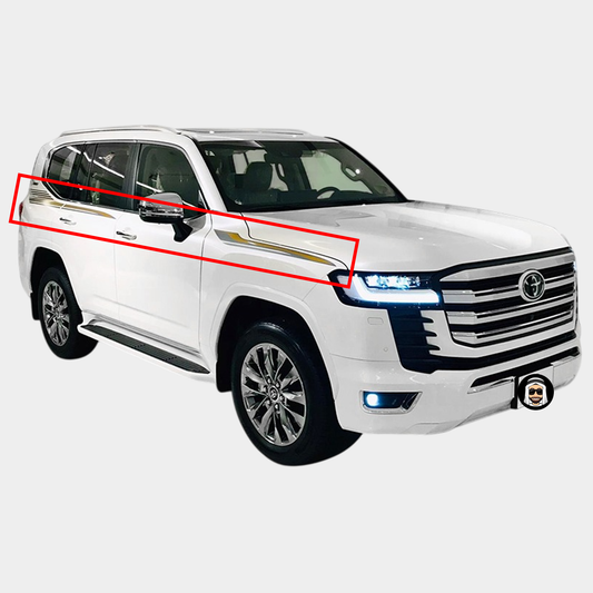 Toyota Land Cruiser LC300 Side Stripe Decals – Gold & Grey (2022-2025)