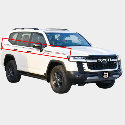 Toyota Land Cruiser LC300 GR Sport Side Stripe Decals – Red & Black (2022-2025)