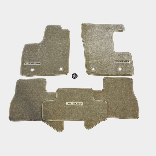 Toyota Land Cruiser LC300 Beige Luxury Floor Mats with Logo