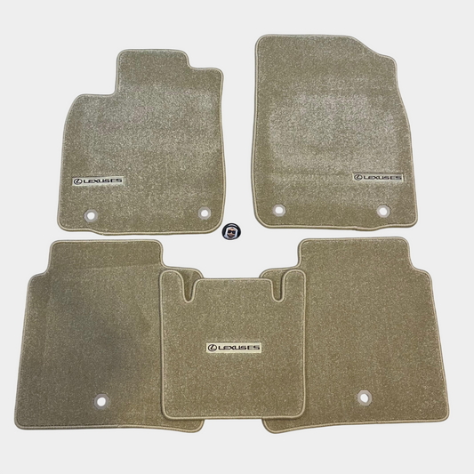 Lexus ES 2013-2018 Luxury Beige Floor Mats with Logo
