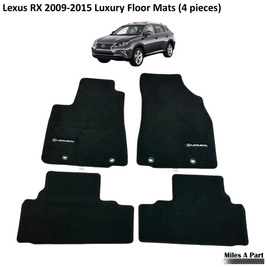 Lexus RX 2009-2015 Luxury Black Floor Mats with Logo (4 pieces)