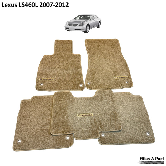 Lexus LS460L (2007 to 2012) Luxury Beige Floor Mats with Logo