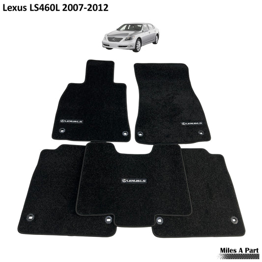 Lexus LS460L (2007 to 2012) Luxury Black Floor Mats with Logo