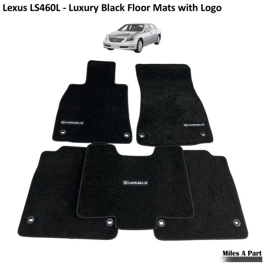 Lexus LS460L (2007 to 2012) Luxury Black Floor Mats with Logo