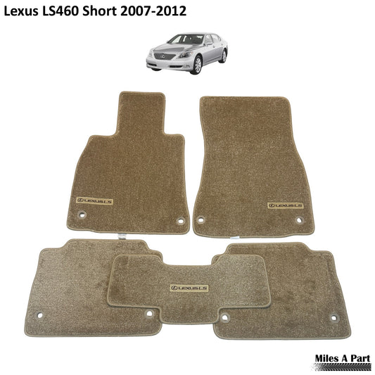 Lexus LS460 Short (2007 to 2012) Luxury Beige Floor Mats with Logo