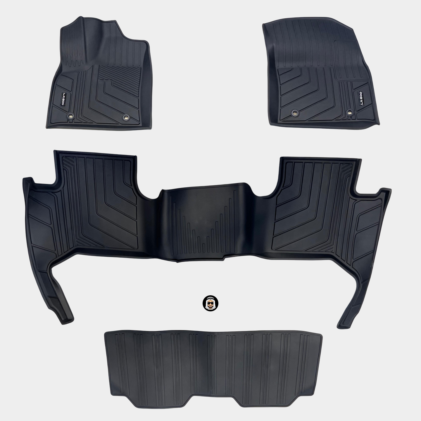 Waterproof Black Rubber Floor Mats - Lexus LX600 Toyota LC300
