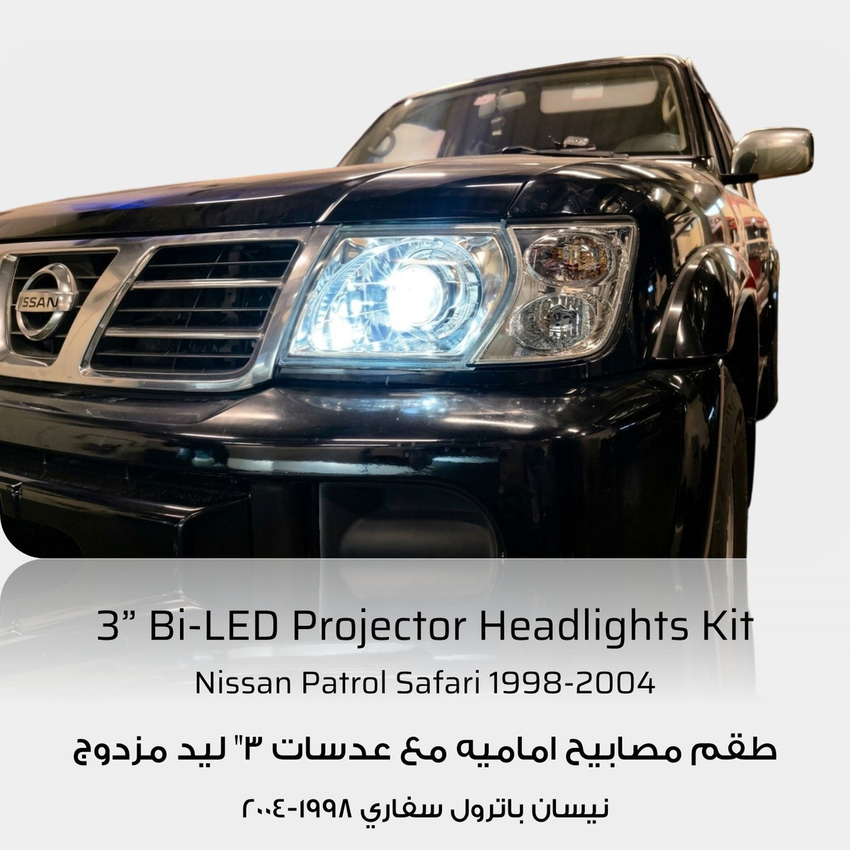 Bi-LED Chrome Projector Headlights for Nissan Patrol SAFARI Y61 (1998-2004)