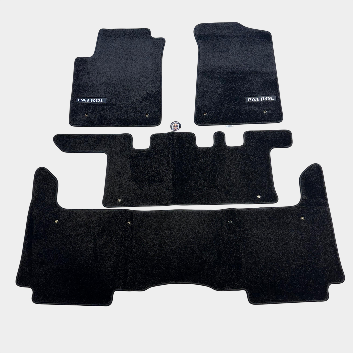 Nissan Patrol Y62 Luxury Black Floor Mats with Logo